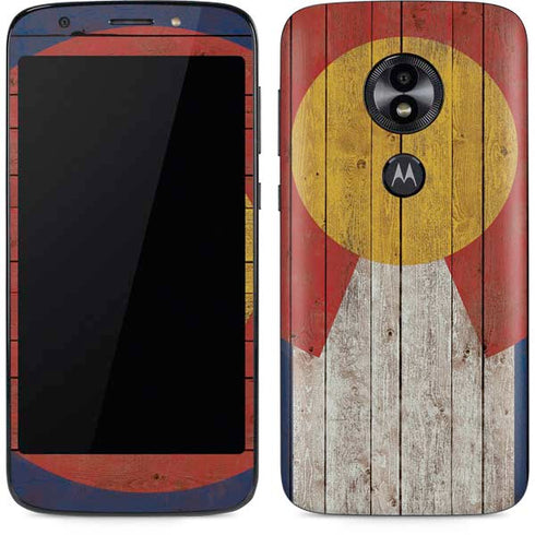 Colorado Flag Dark Wood Moto E5 Play Skin